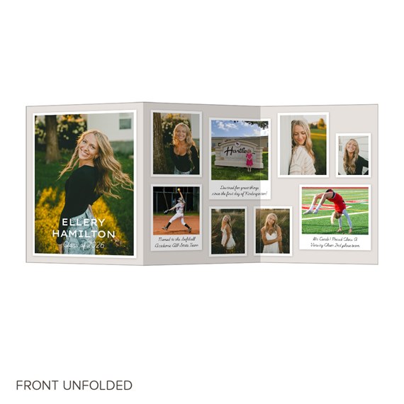 graduation invitation with photo placeholders and captions