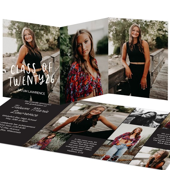 graduation announcement with photo placeholders and text