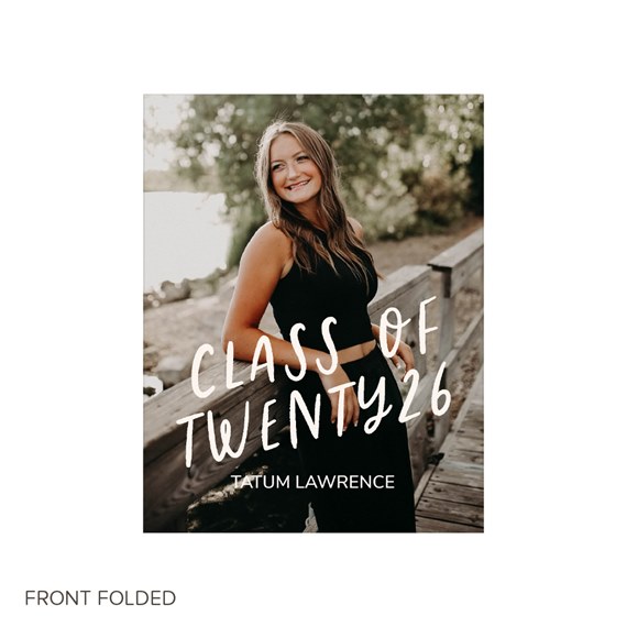 graduation announcement with photo area and customizable text