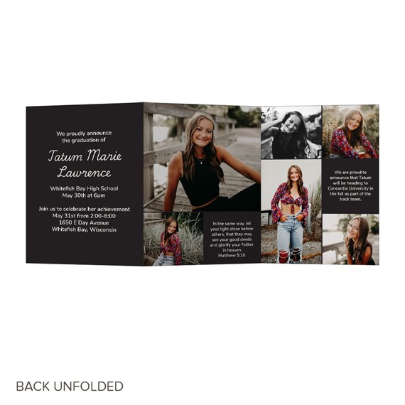 graduation announcement with photo placeholders and text