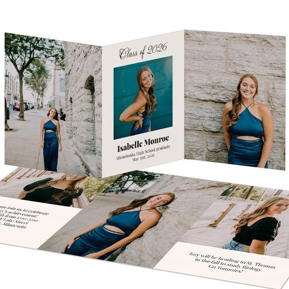 graduation invitation with photo area and decorative text