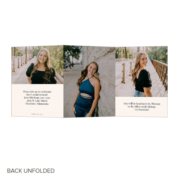 graduation party invitation with photo areas and text