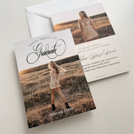 graduation invitation with photo placeholder