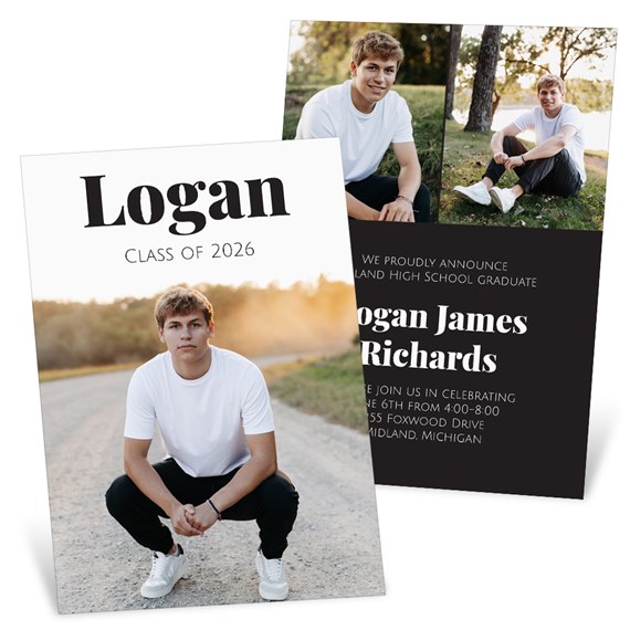 graduation invitation with photo placeholders