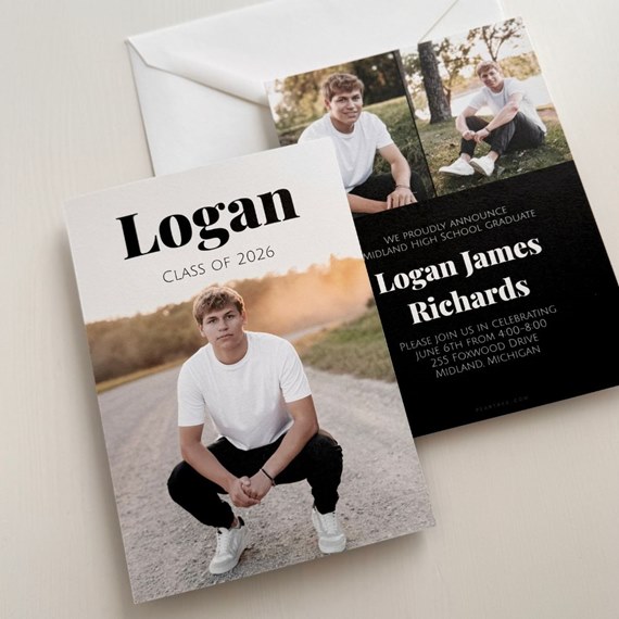 graduation invitation with photo area