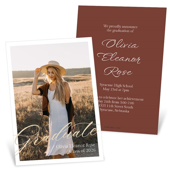 graduation invitations with photo area and text
