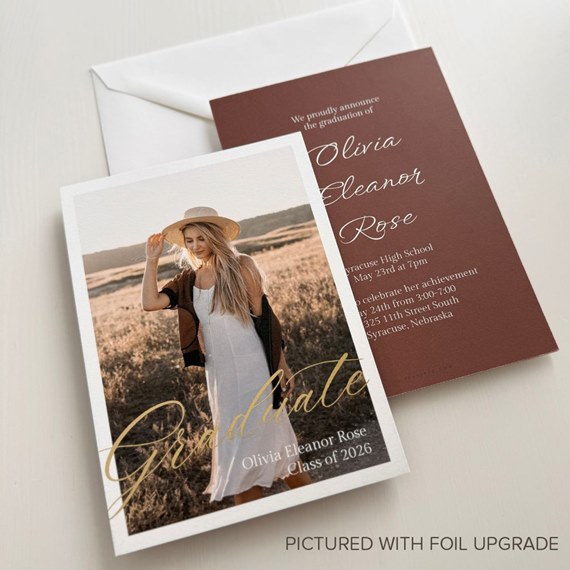 graduation invitation with photo placeholder and text