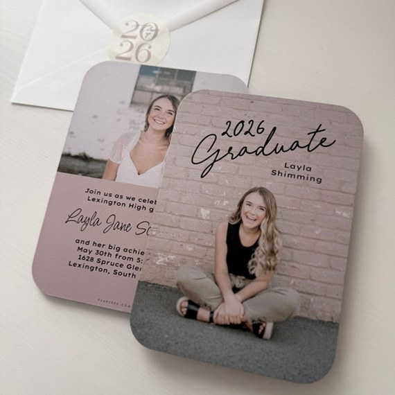 graduation announcement card with photo area