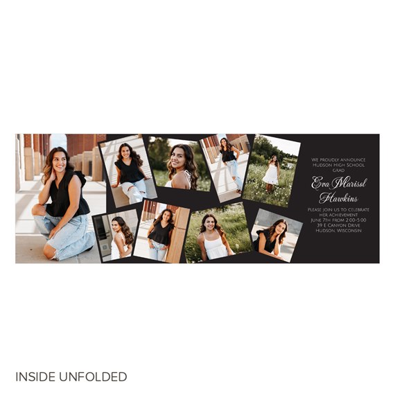photo placeholder with graduation announcement text