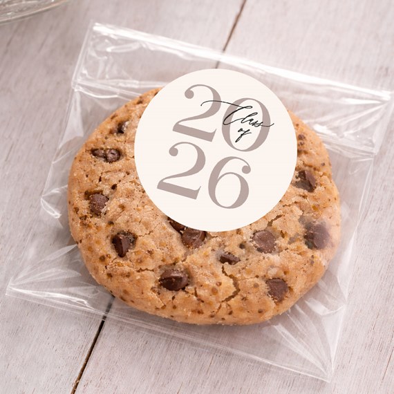cookie in clear bag with class of 2026 sticker