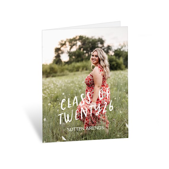 graduation thank you card with photo placeholder