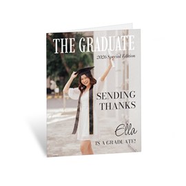Making Headlines - Graduation Thank You Card