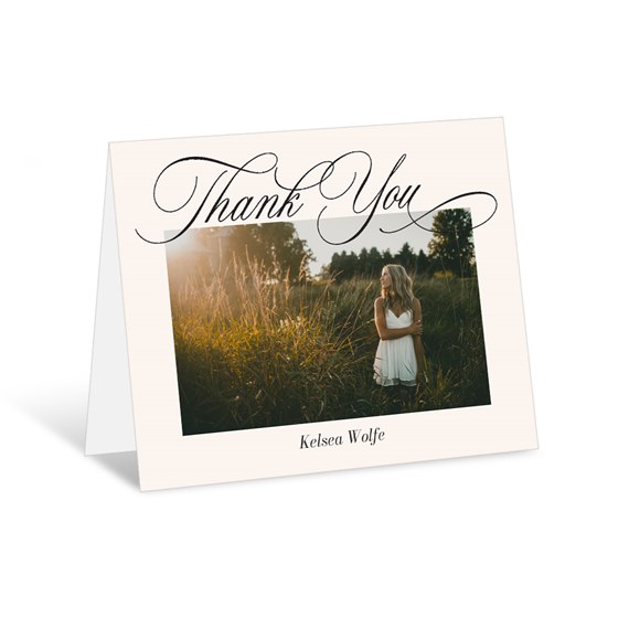 thank you card with photo placeholder