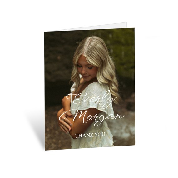 thank you card with photo placeholder and elegant text