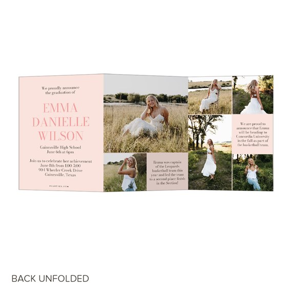 graduation announcement with photo placeholders