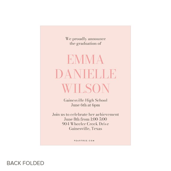 graduation announcement design with customizable text area