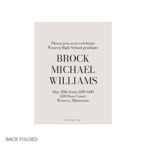 graduation invitation with customizable text area