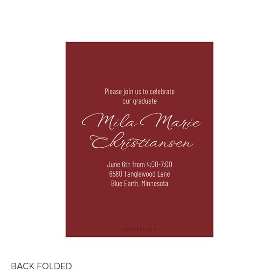 graduation announcement with customizable text area