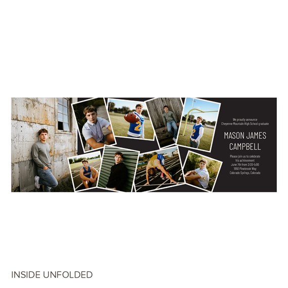 graduation invitation with photo placeholders and printed text