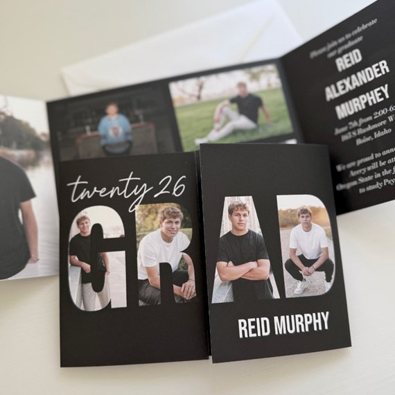 graduation invitation with photo area