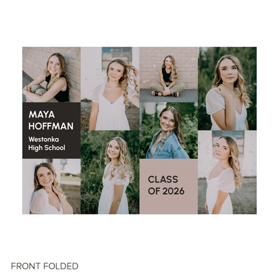 graduation announcement with photo placeholders and text areas