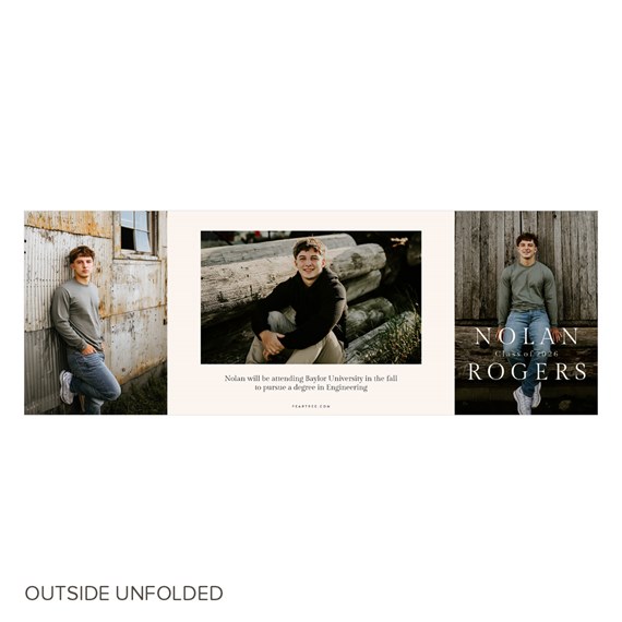 three photo placeholders with text areas