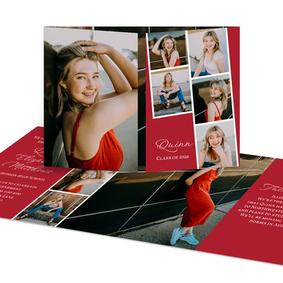 graduation invitation with photo placeholders and text