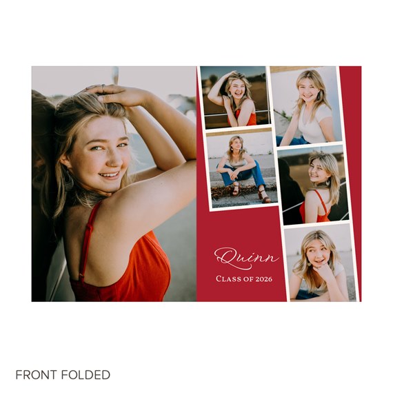 graduation invitation with photo placeholders and text
