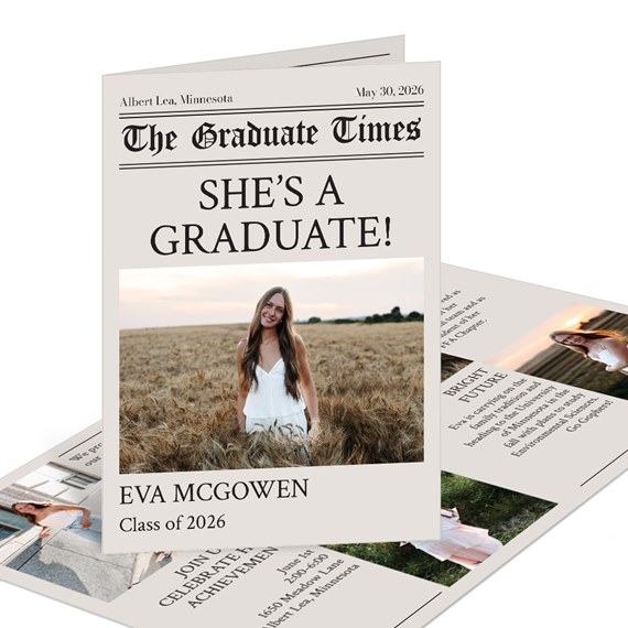 graduation announcement card with photo placeholder
