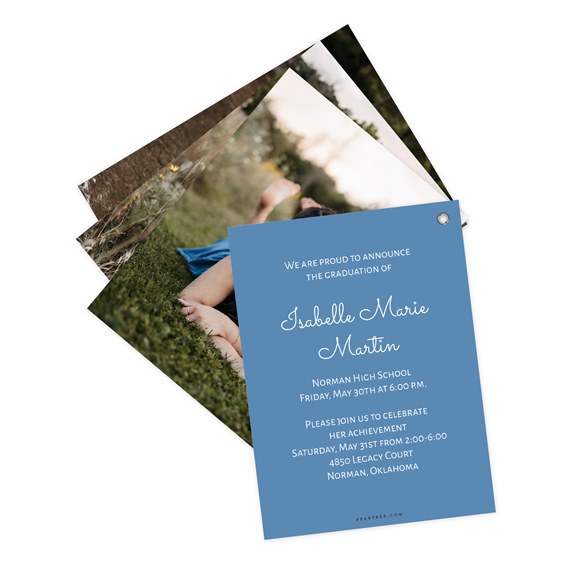 graduation invitation with customizable text area and photo placeholders