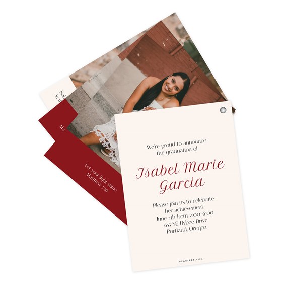 graduation announcement with photo placeholder and customizable text area