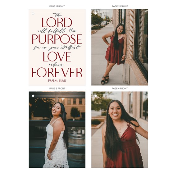 graduation announcement with text and photo placeholders