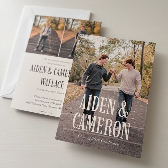 graduation invitation with photo placeholder and customizable text area