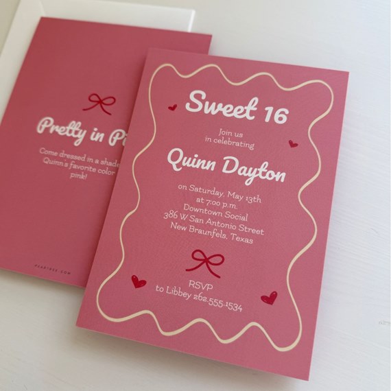 birthday invitation with decorative border and text