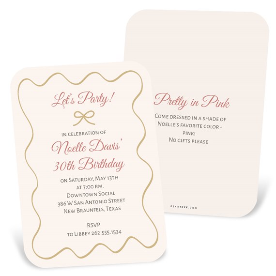 birthday party invitation with photo placeholder