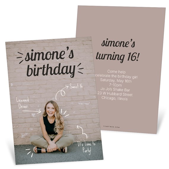 birthday invitation with photo area