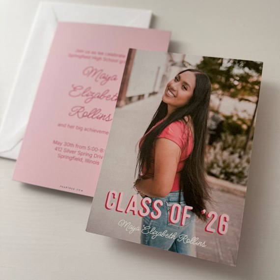graduation party invitation with photo placeholder
