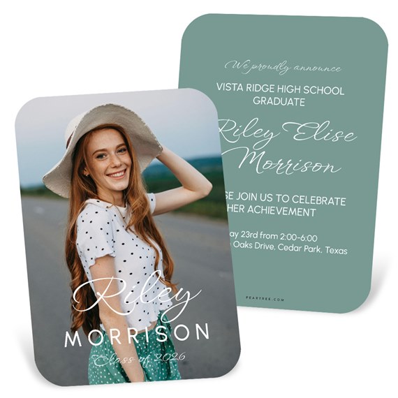 graduation invitations with photo area and text