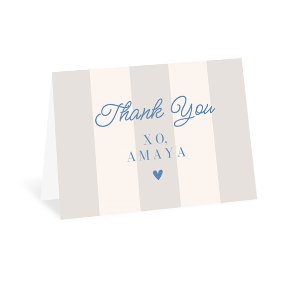 thank you card with striped design