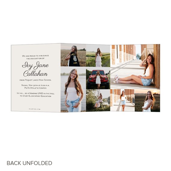 graduation invitation with photo placeholders and text