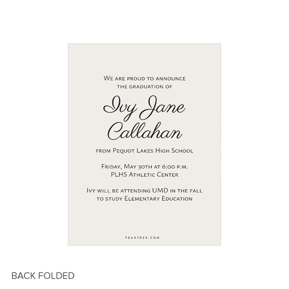 graduation invitation with customizable text area