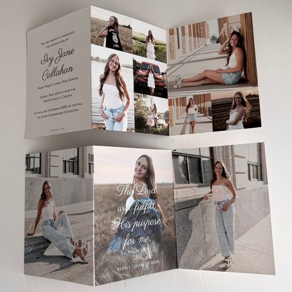 graduation party invitation with photo placeholders and text
