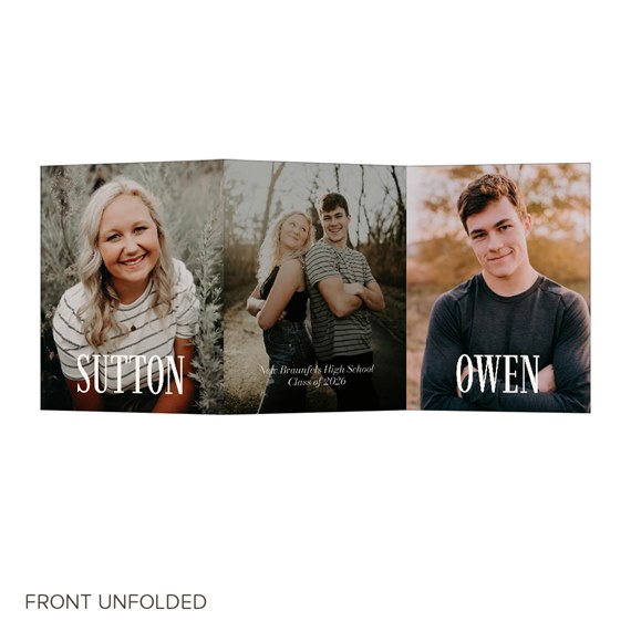 graduation invitation with photo placeholders and text areas