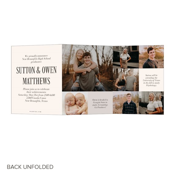 graduation invitation with photo placeholders and text