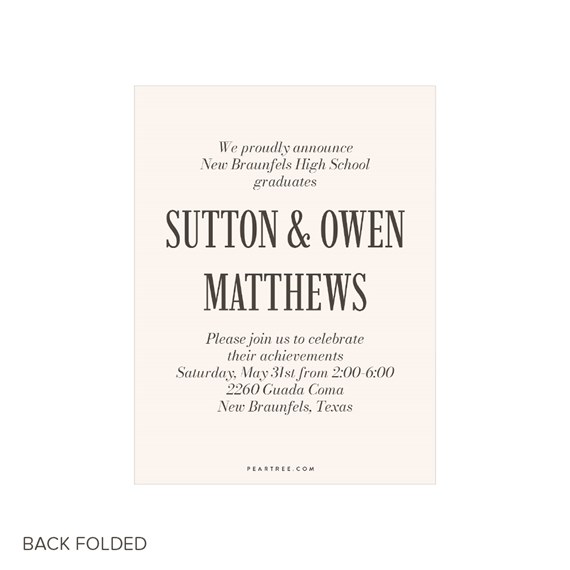 graduation invitation with customizable text area