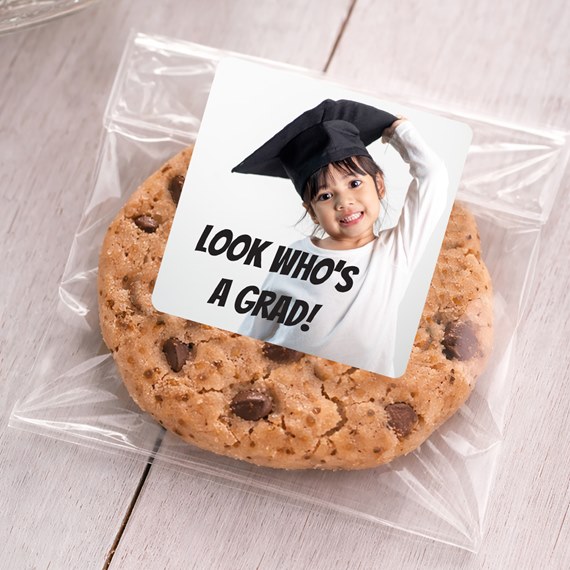 cookie with graduation sticker and photo area