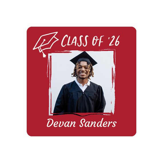 photo placeholder with graduation theme and customizable text area