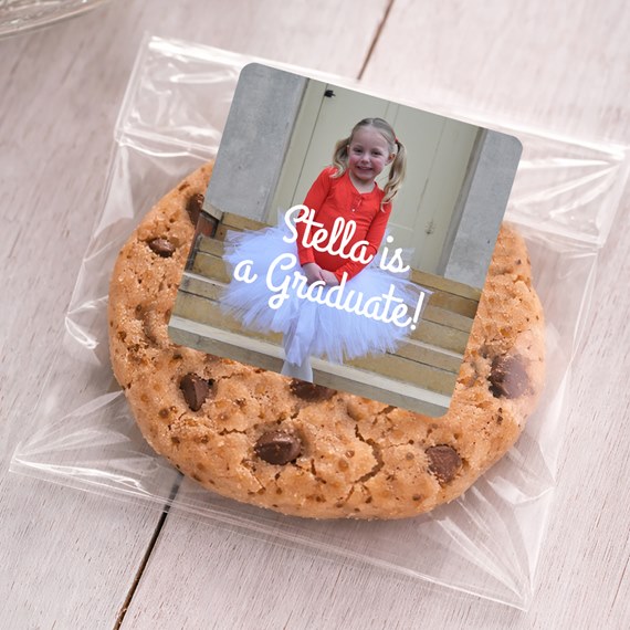 cookie with a photo placeholder sticker on top
