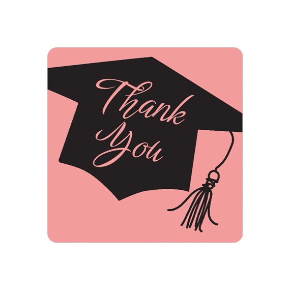 graduation cap sticker with thank you text