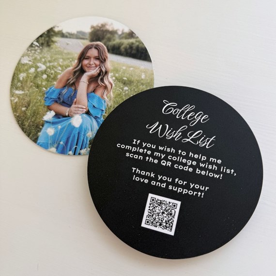 photo placeholder, college wish list card